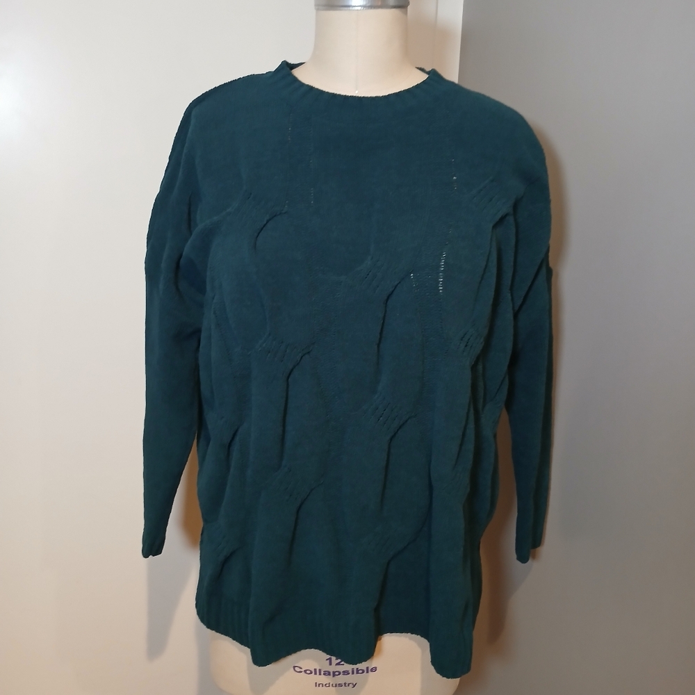 J Jill Teal Chenille Sweater Size Small